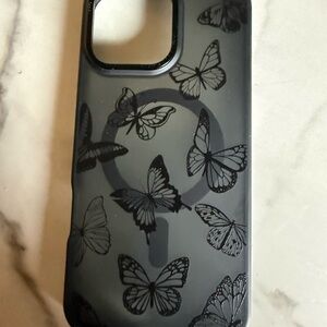 Butterfly Design Phone Case - Black